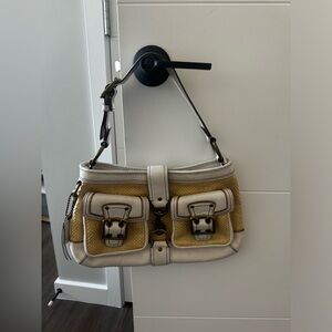 Coach Vintage Straw Shoulder Bag